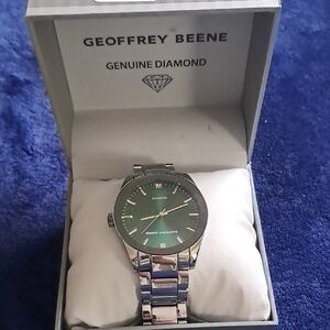 Geoffrey Beene Silver and Green Watch